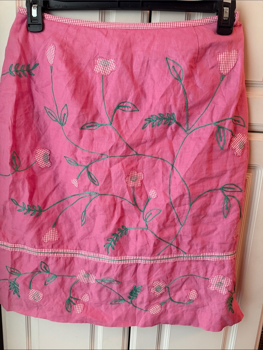 Telluride Pink Embroidered A-Line Skirt
